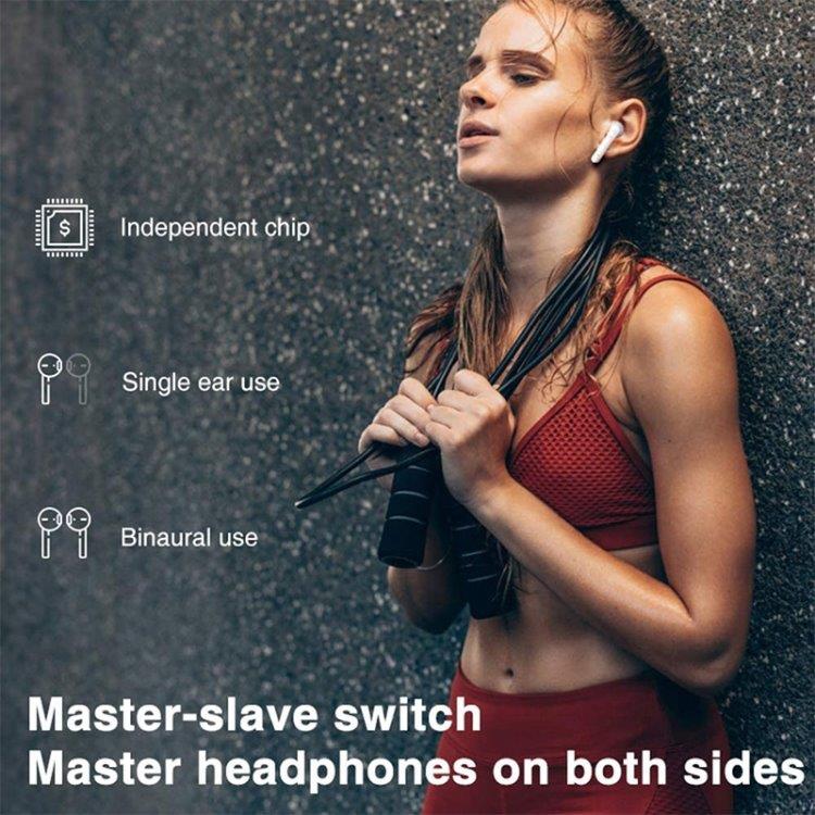 Trådløse bluetooth hodetelefoner med ladeboks som har touchdisplay - Svart
