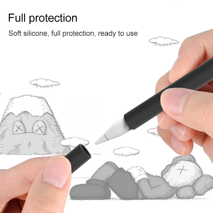Silikonbeskyttelse med langfingeret til Apple Pencil 1  Svart