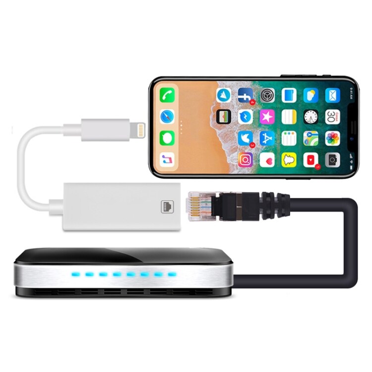 Lightning til ethernet adapter for iPhone & iPad