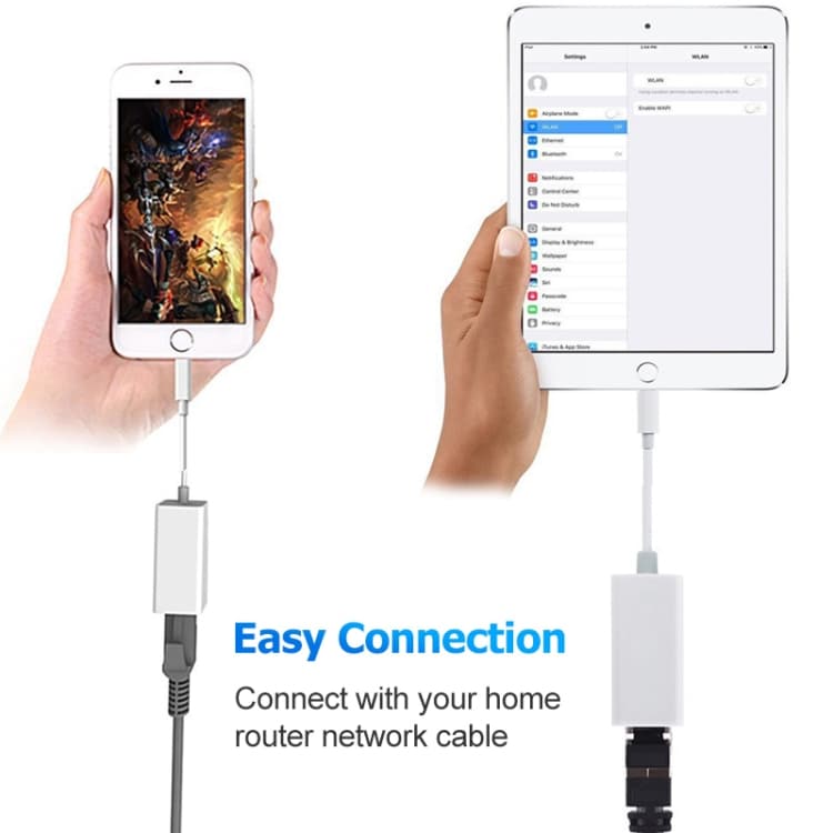 Lightning til ethernet adapter for iPhone & iPad