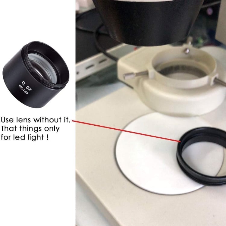 Forstørrelseglass til mikroskoplinse 0.5X WD165