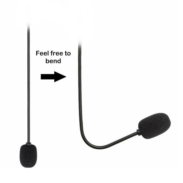Mikrofon Mono for headset med bøybar arm, 3,5mm - 19cm