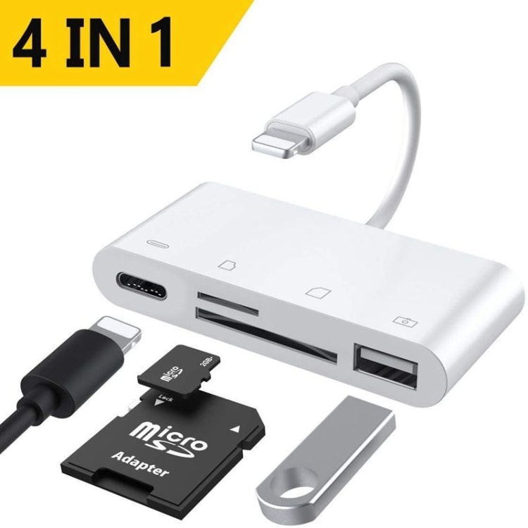 Lightning til Minneskortleser + USB & Lightning