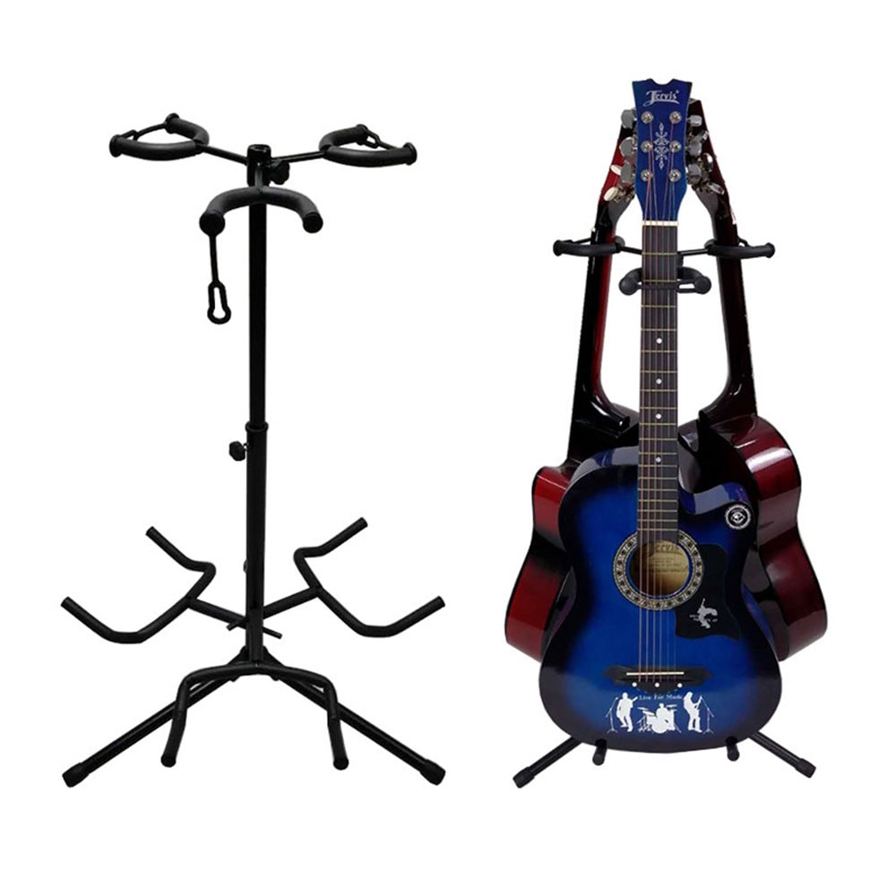 Gitarstativ til 3 gitarer med justerbar høyde