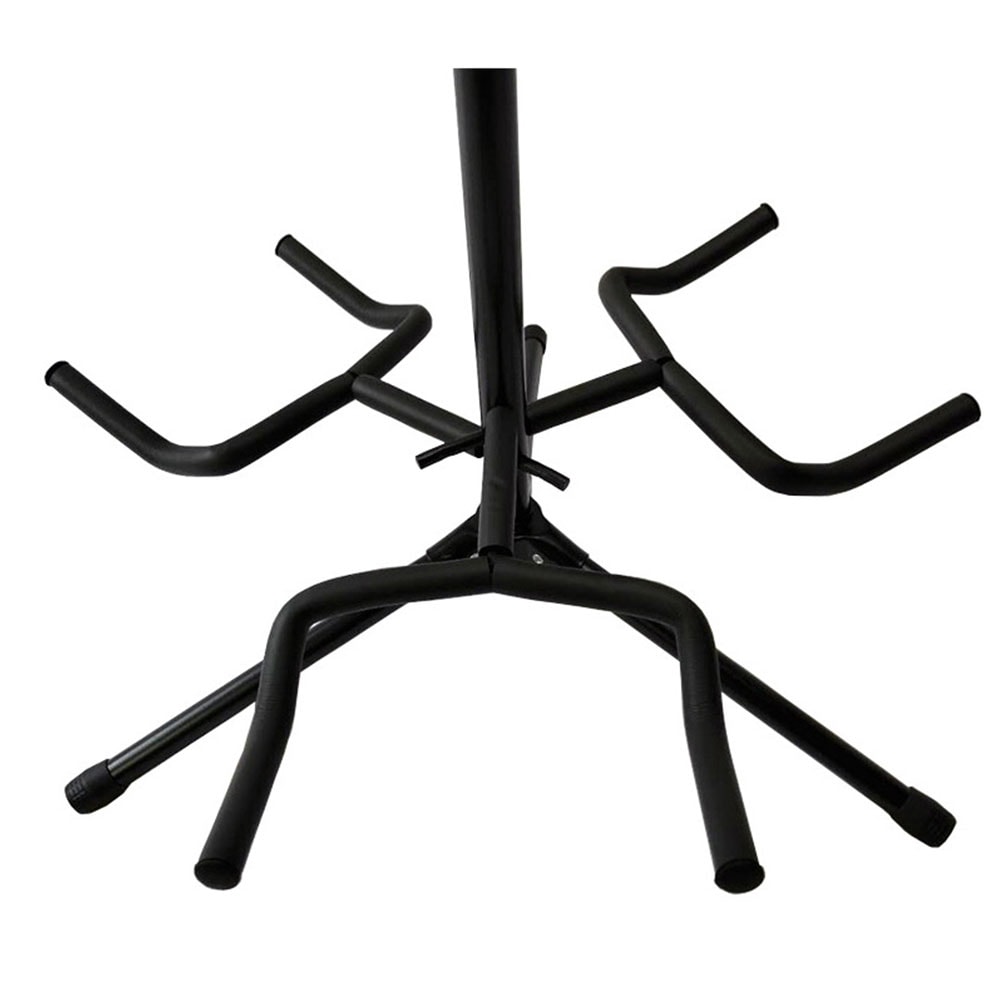 Gitarstativ for 3 gitarer - justerbar høyde 60-105 cm og vippestøtte