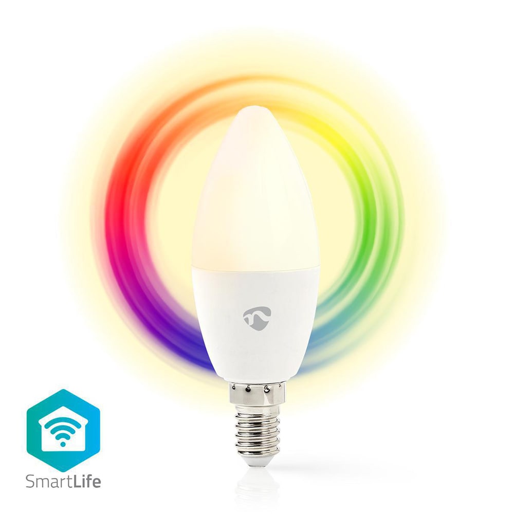 Nedis WiFi Smart LED-lampe E14 Fullfarge og varmhvit