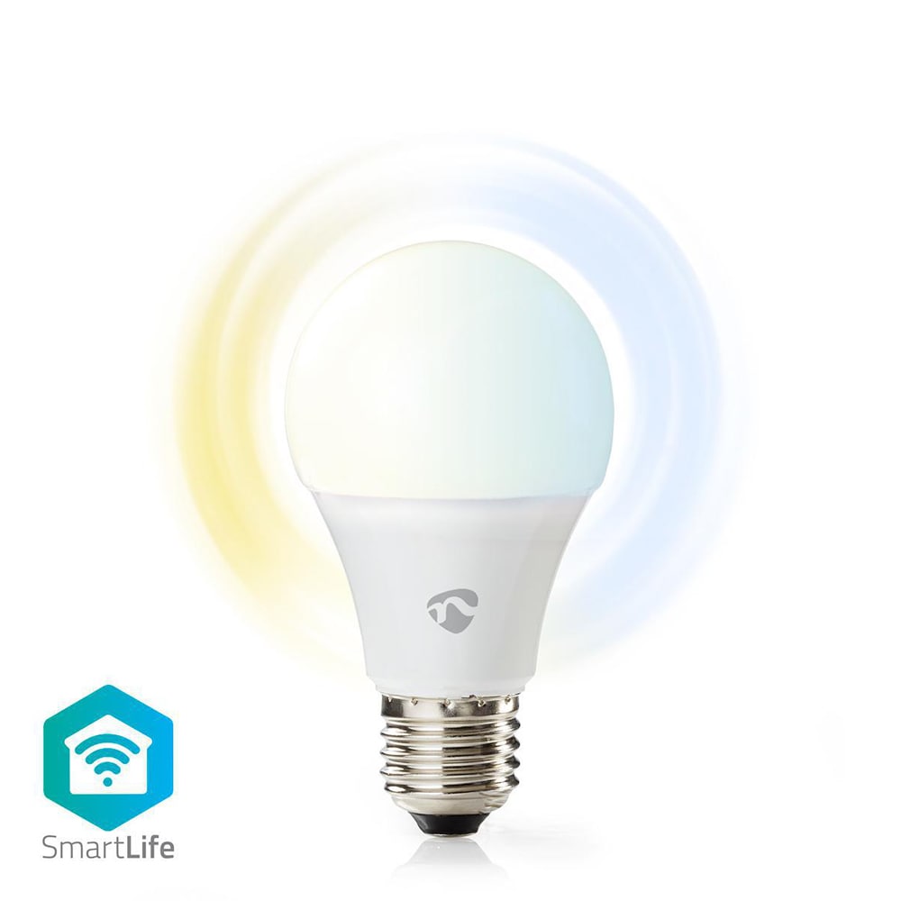 Nedis WiFi Smart LED-lyspære E27 Varm til kald hvit