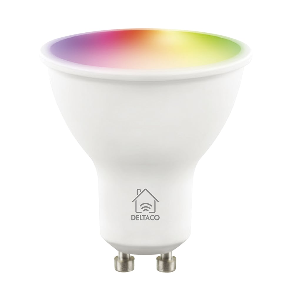 Deltaco Smart Home LED-lyspære, GU10, WiFI, dimmebar RGB