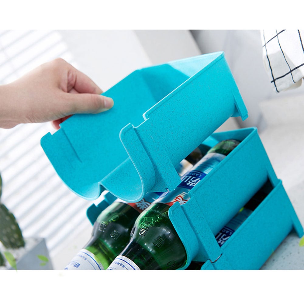 Stabelbar flaskeholder for kjøleskap
