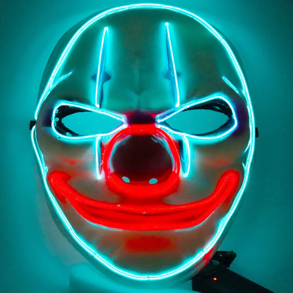 El wire purge led maske - Blå med røde lepper