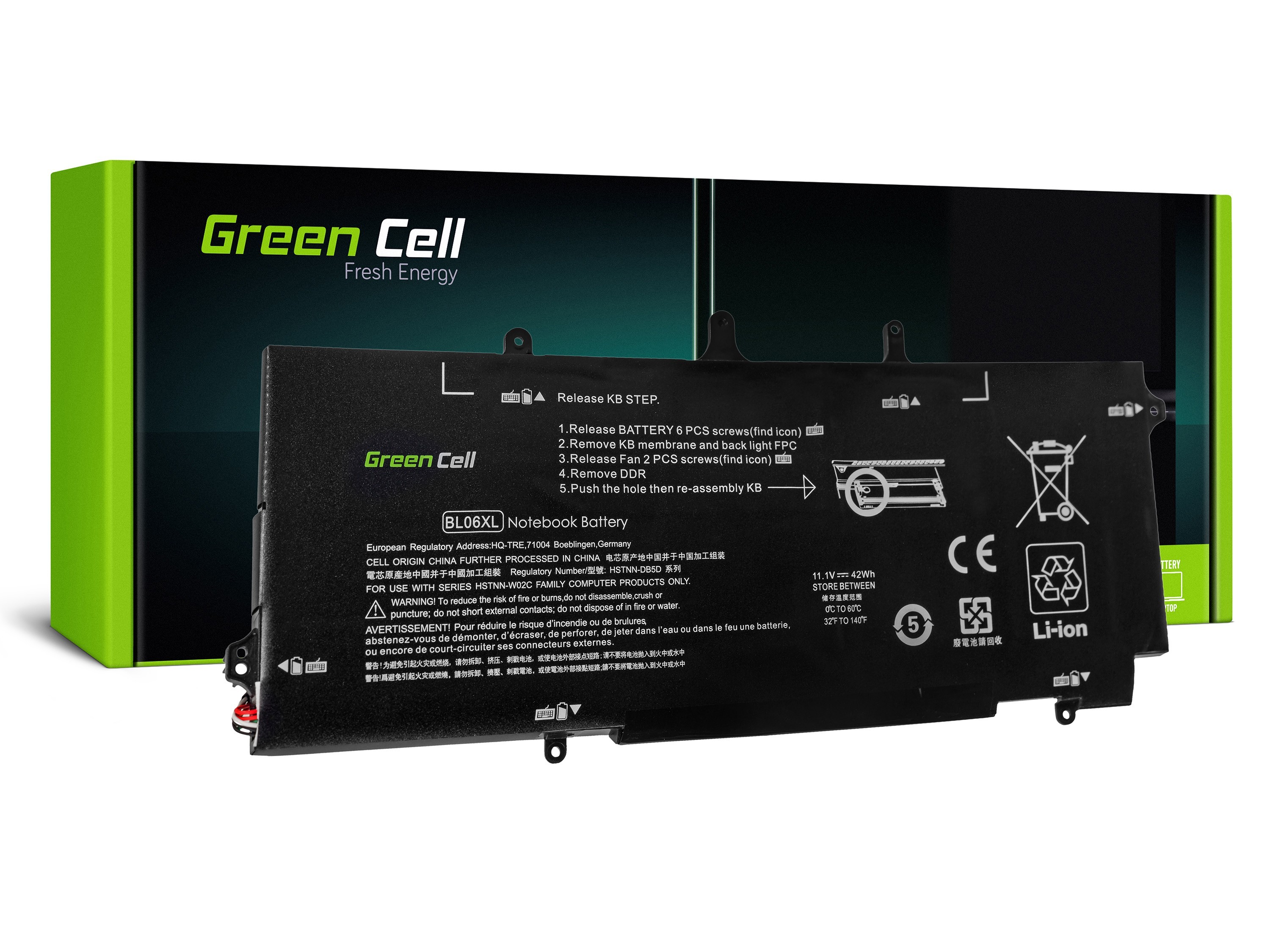Green Cell laptop batteri til HP EliteBook Folio 1040 G1 G2 / 11,1V 3100mAh