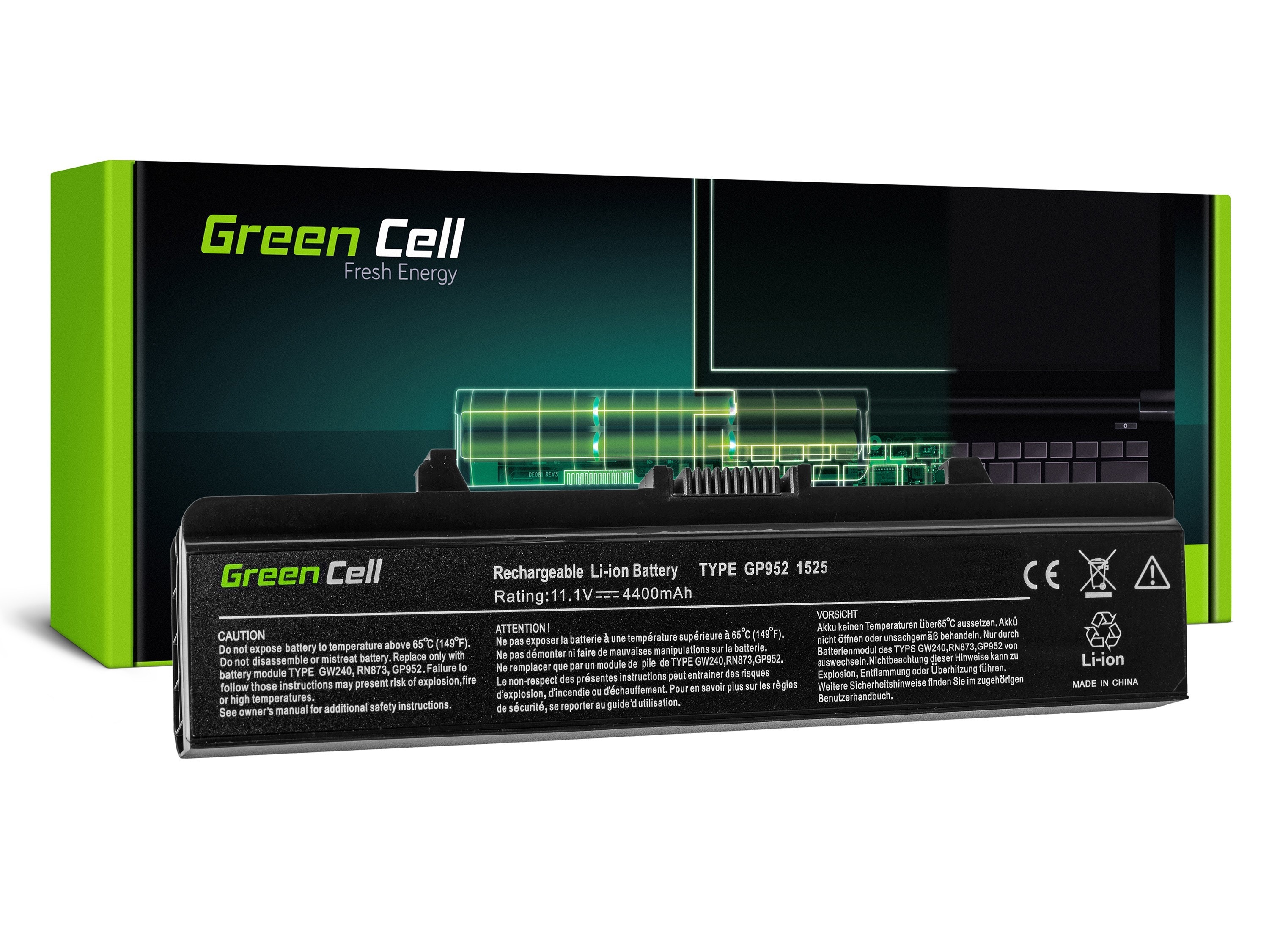 Green Cell laptop batteri til Dell Inspiron 1525 1526 1545 1546 PP29L PP41L