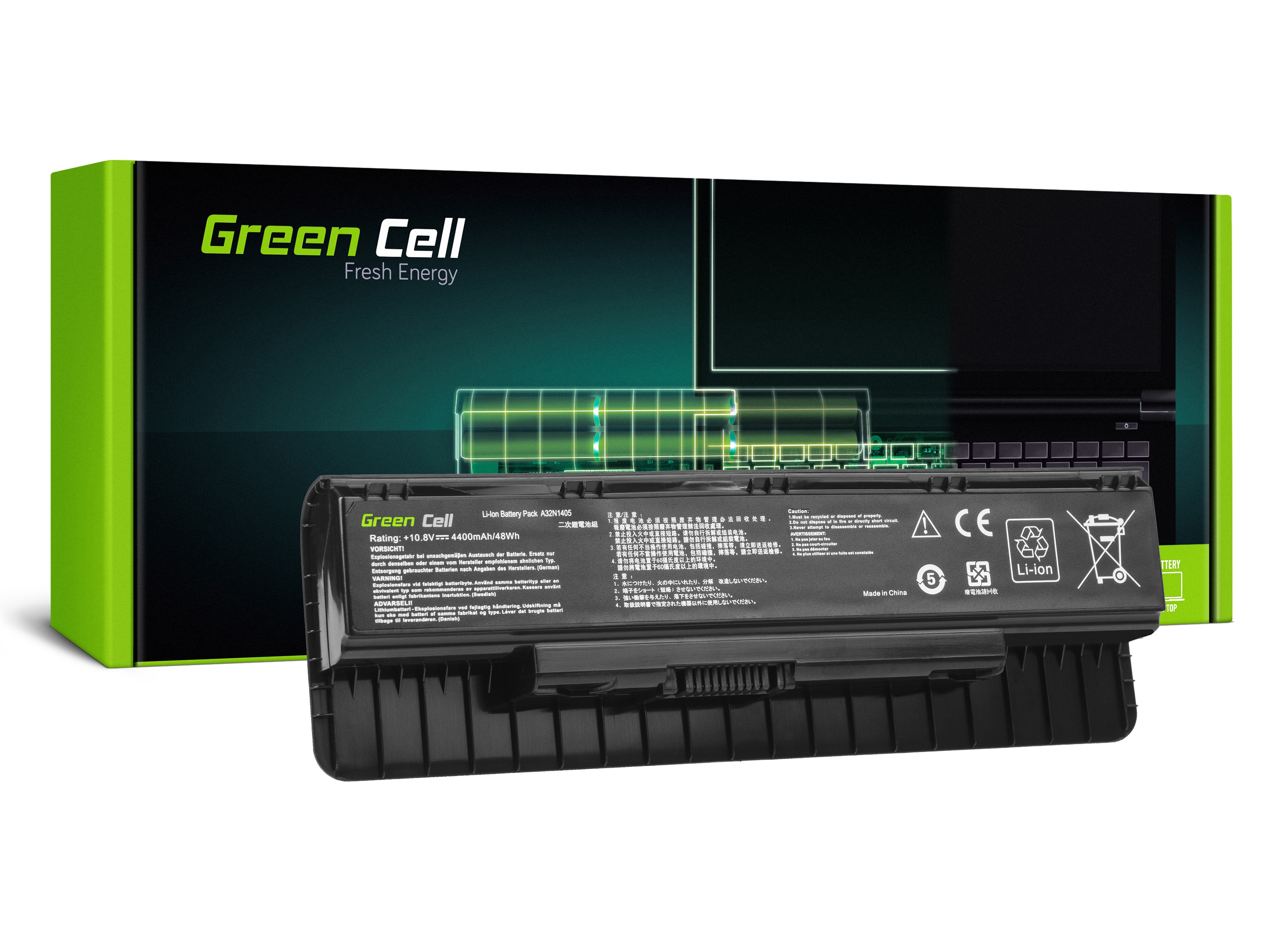 Green Cell laptop batteri til Asus G551  N551 N551J N551JM