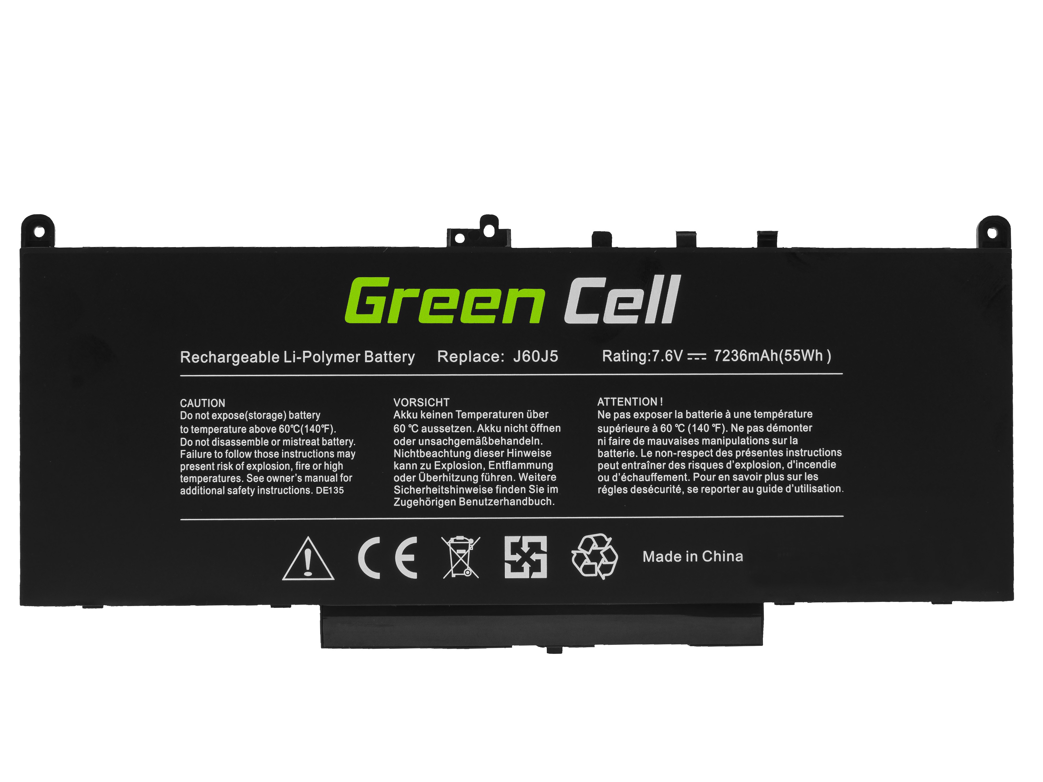 Green Cell laptop batteri til Dell Latitude E7270 E7470 5800mAh