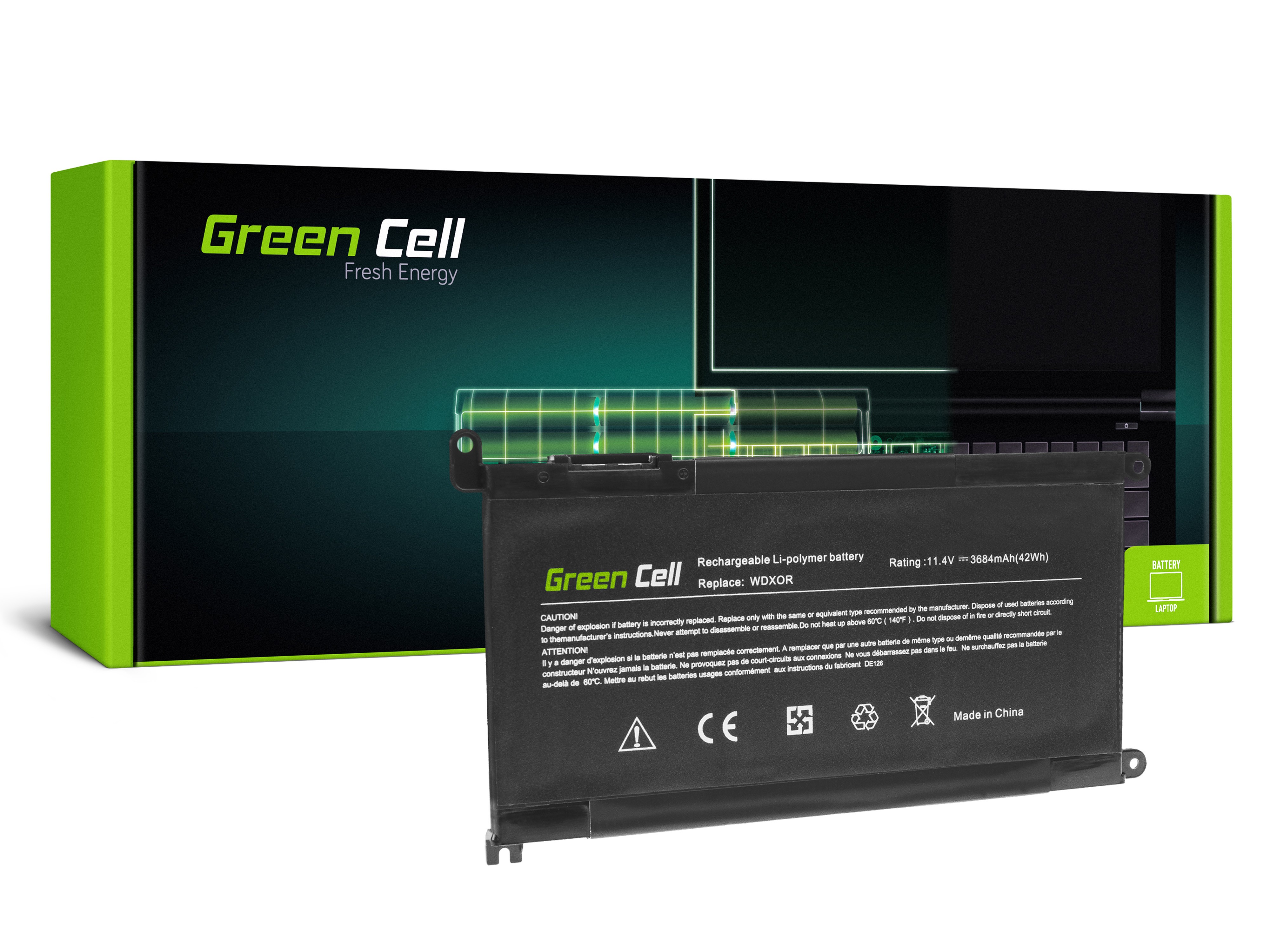 Green Cell laptop batteri til Dell Inspiron 13 WDX0R WDXOR 5570 Vostro 14