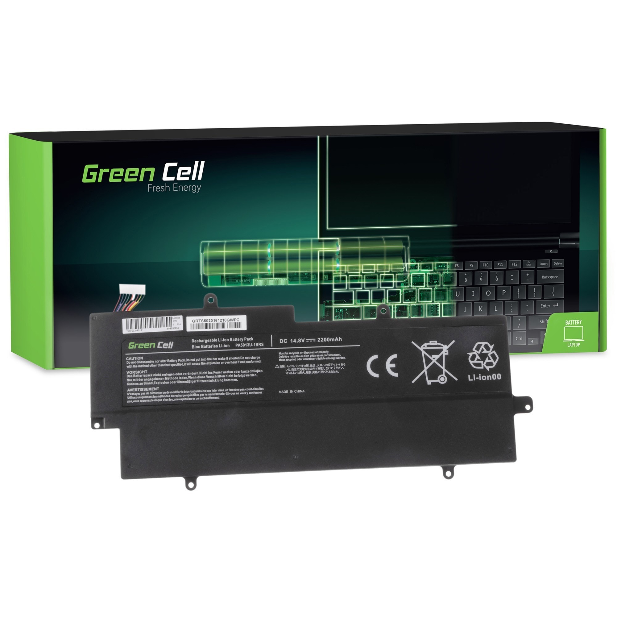 Green Cell laptop batteri til Toshiba Portege Z830 Z835 Z930 Z935 / 14,4V 1900mAh
