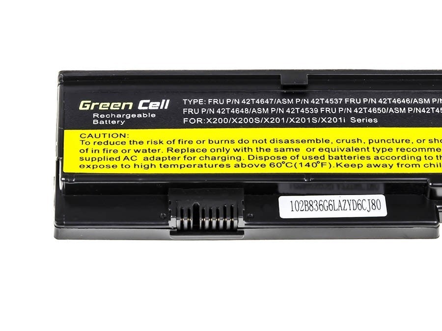Green Cell laptop batteri til Lenovo ThinkPad X200 X201 X200s X201i / 11,1V 4400mAh
