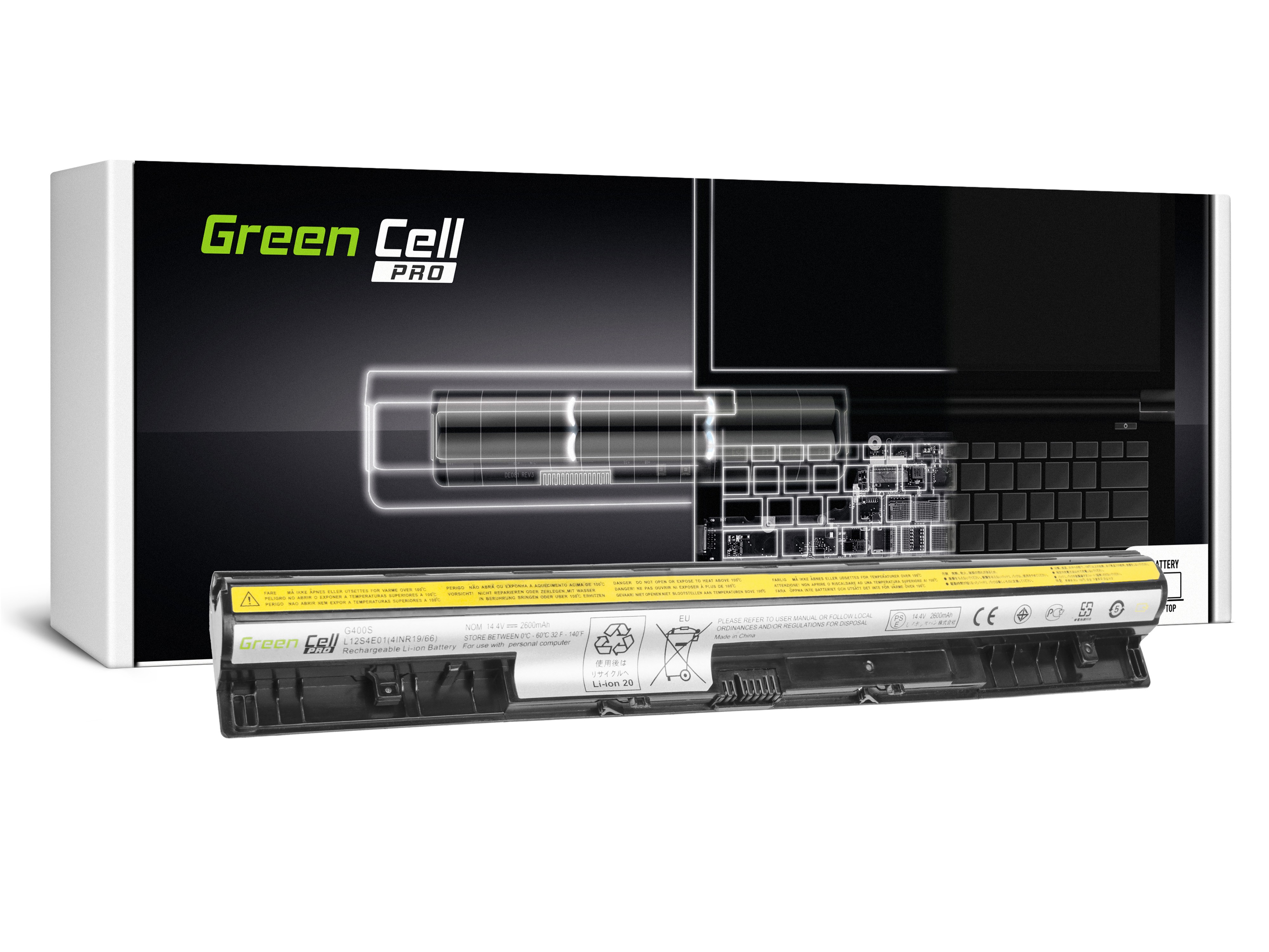 Green Cell PRO laptop batteri til Lenovo Essential G400s G500s / 14,4V 2600mAh