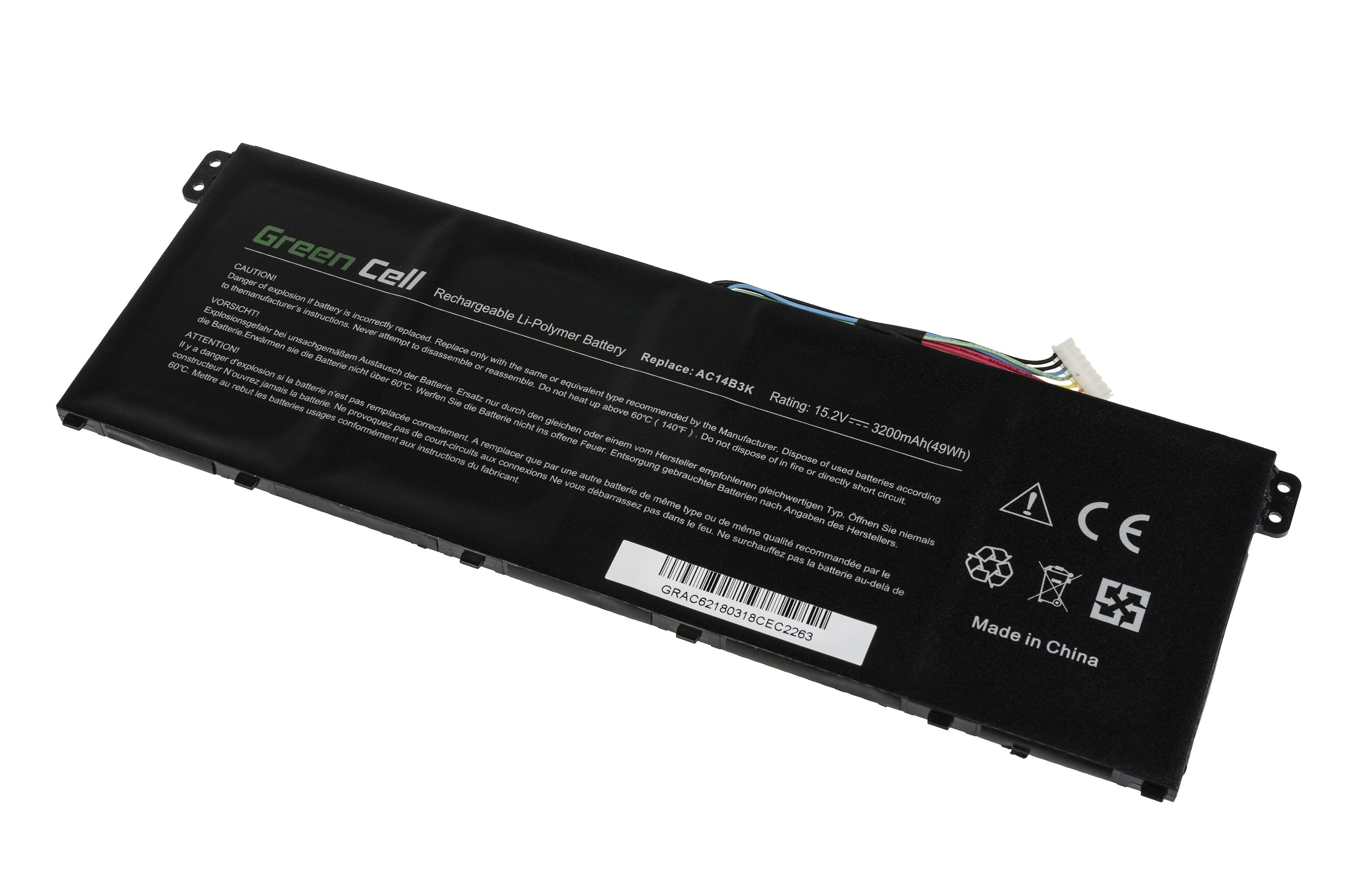 Green Cell laptop batteri til Acer Aspire 5 A515 A517 E15 / 15,2V 3000mAh