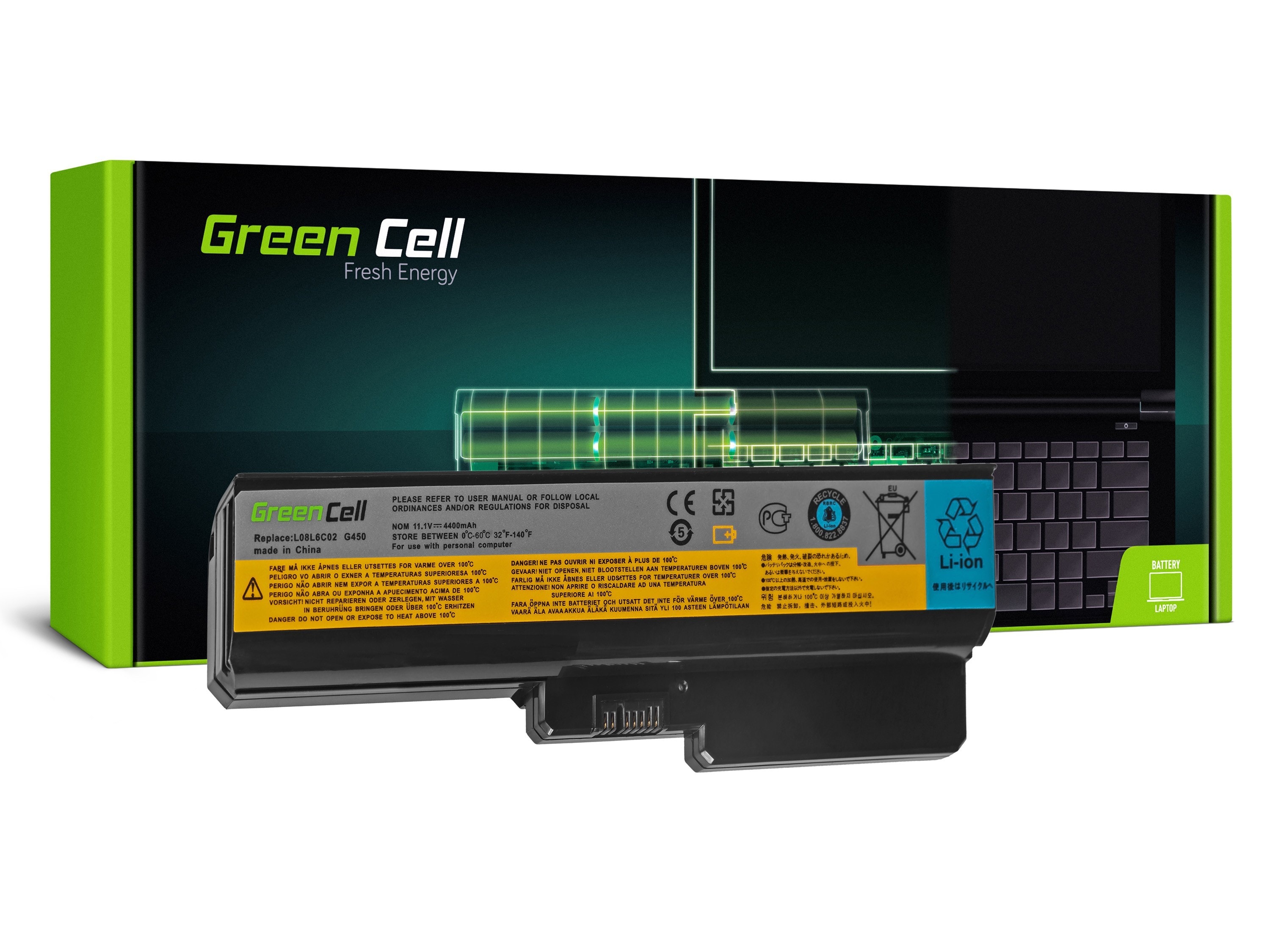 Green Cell laptop batteri til Lenovo B550 G430 G450  G555 N500 / 11,1V 4400mAh