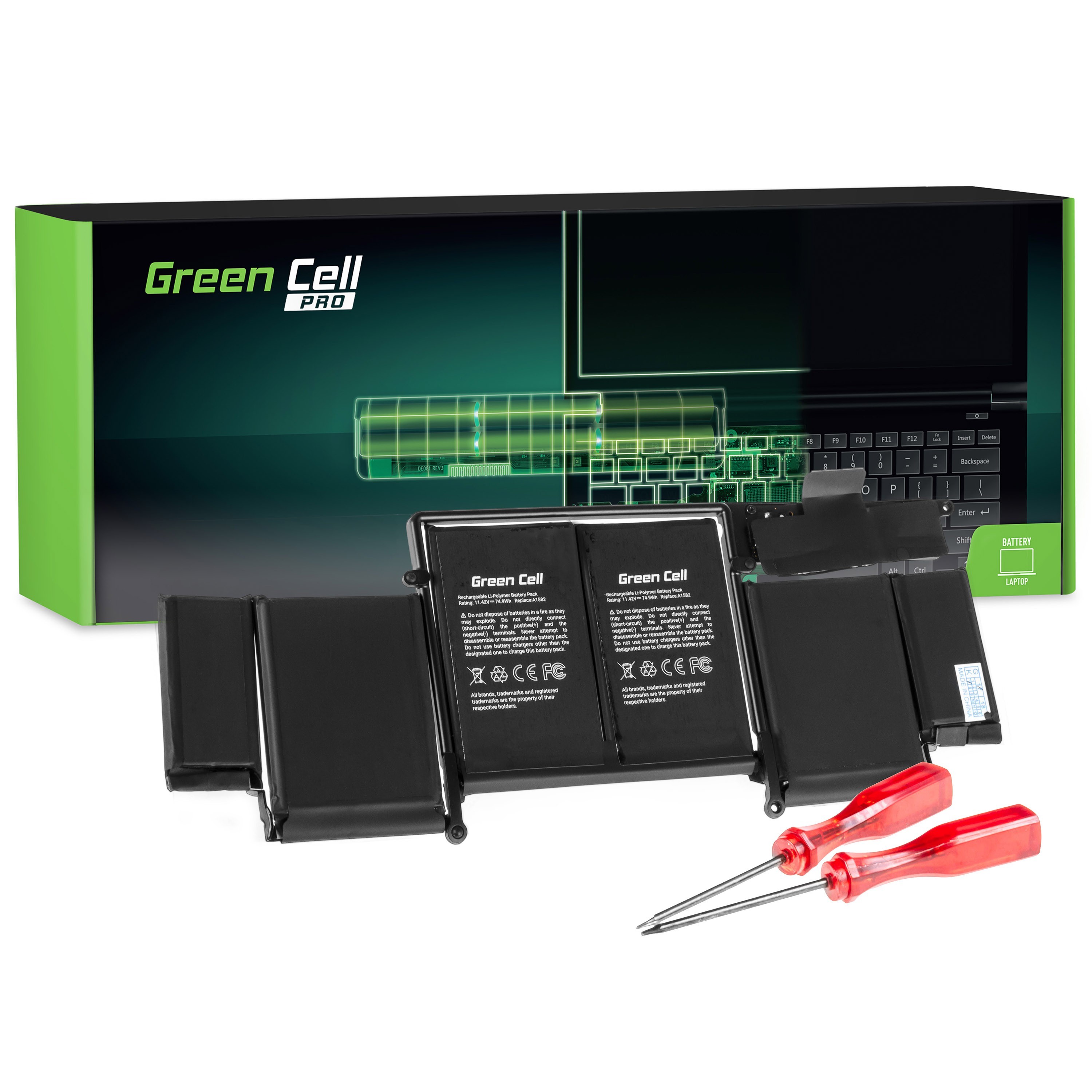 Green Cell PRO laptop batteri til Apple Macbook Pro 13 A1502 (Early 2015)