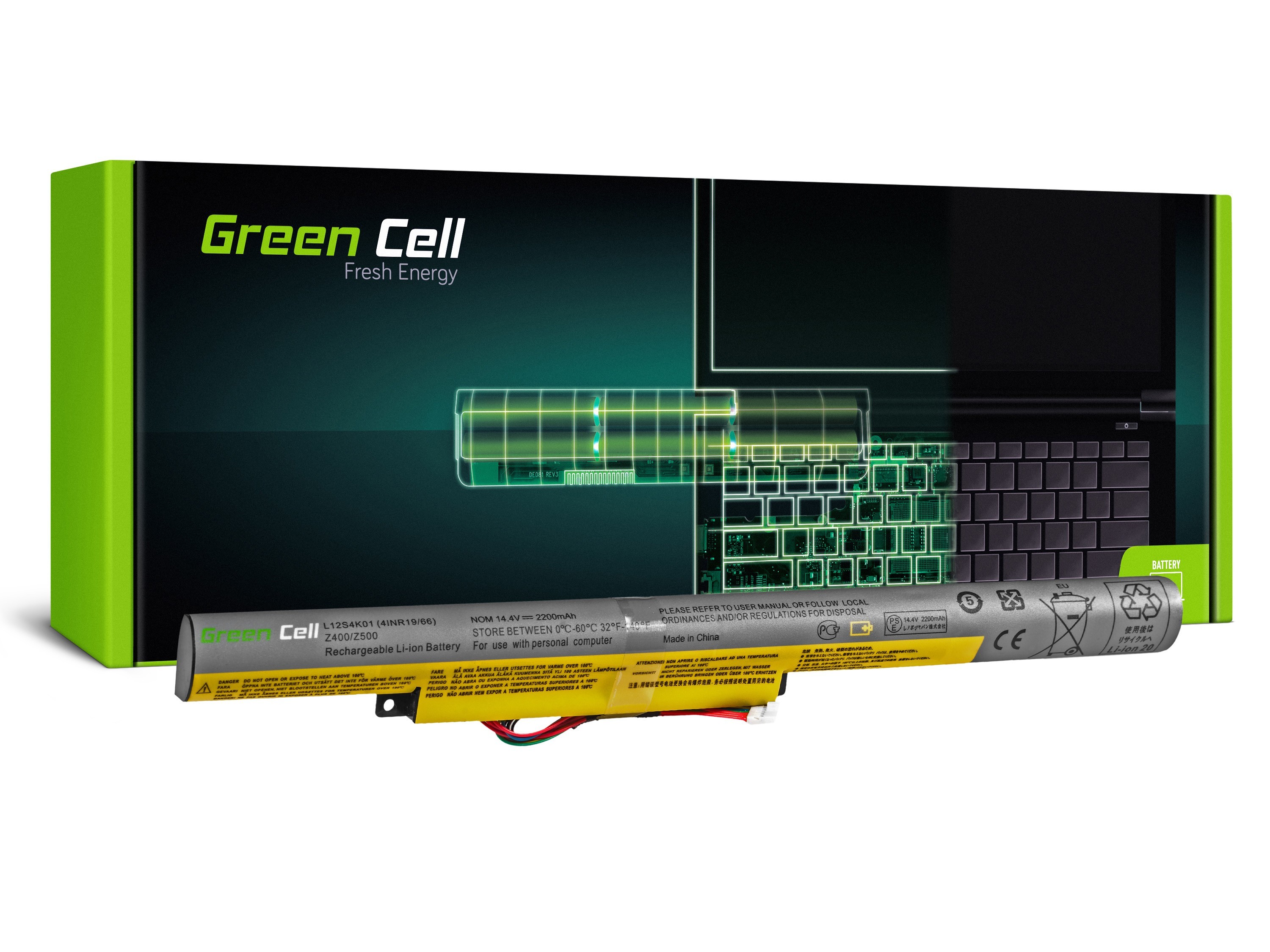 Green Cell laptop batteri til Lenovo IdeaPad P500 Z510 P400 / 14,4V 2200mAh