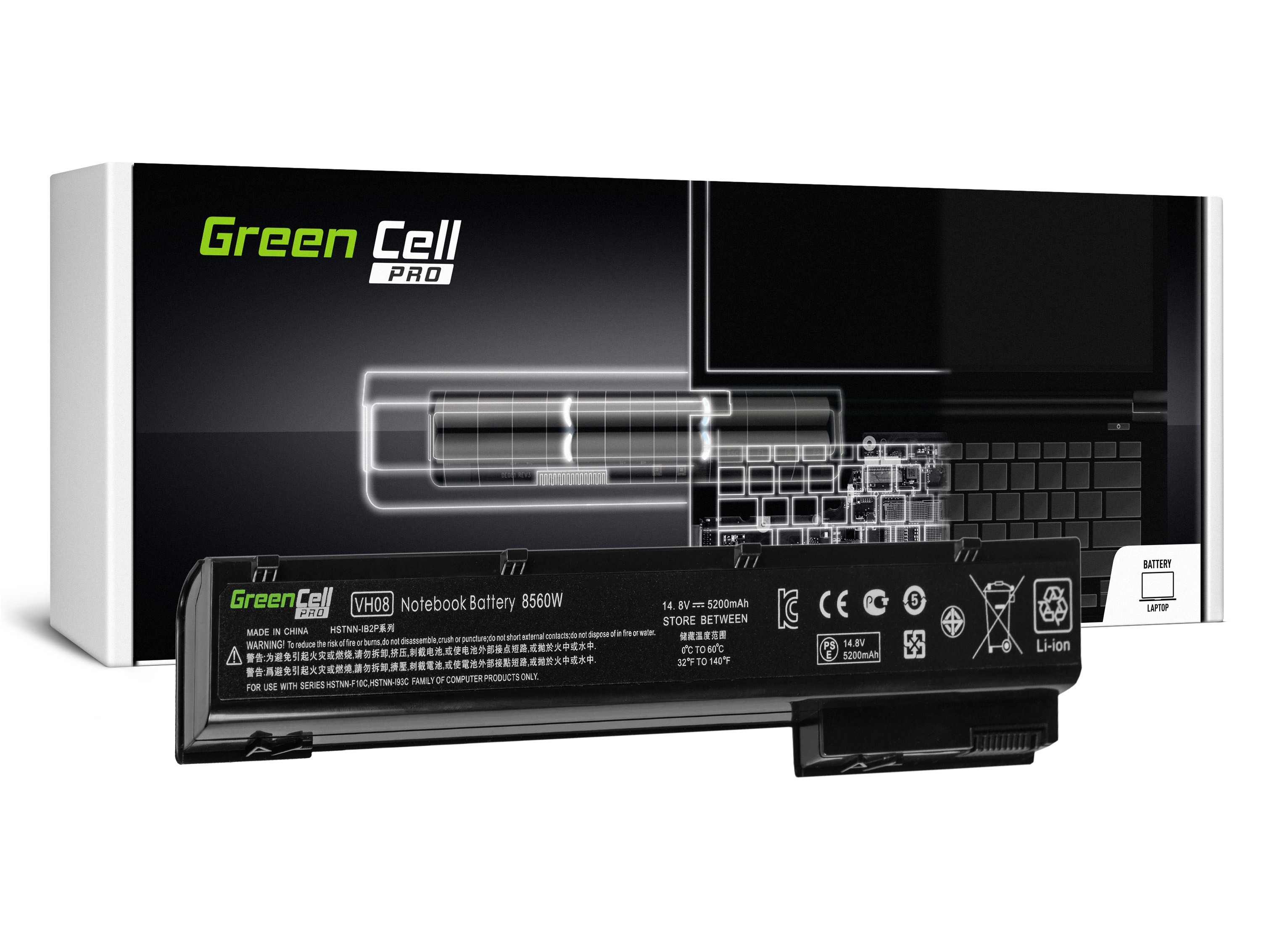 Green Cell PRO laptop batteri til HP EliteBook 8560w 8570w 8760w 8770w