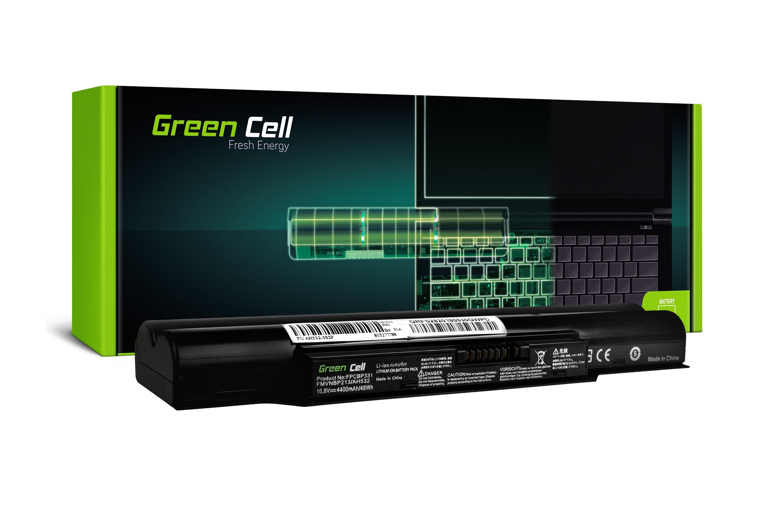 Green Cell laptop batteri til Fujitsu Lifebook A532 AH532 / 11,1V 4400mAh