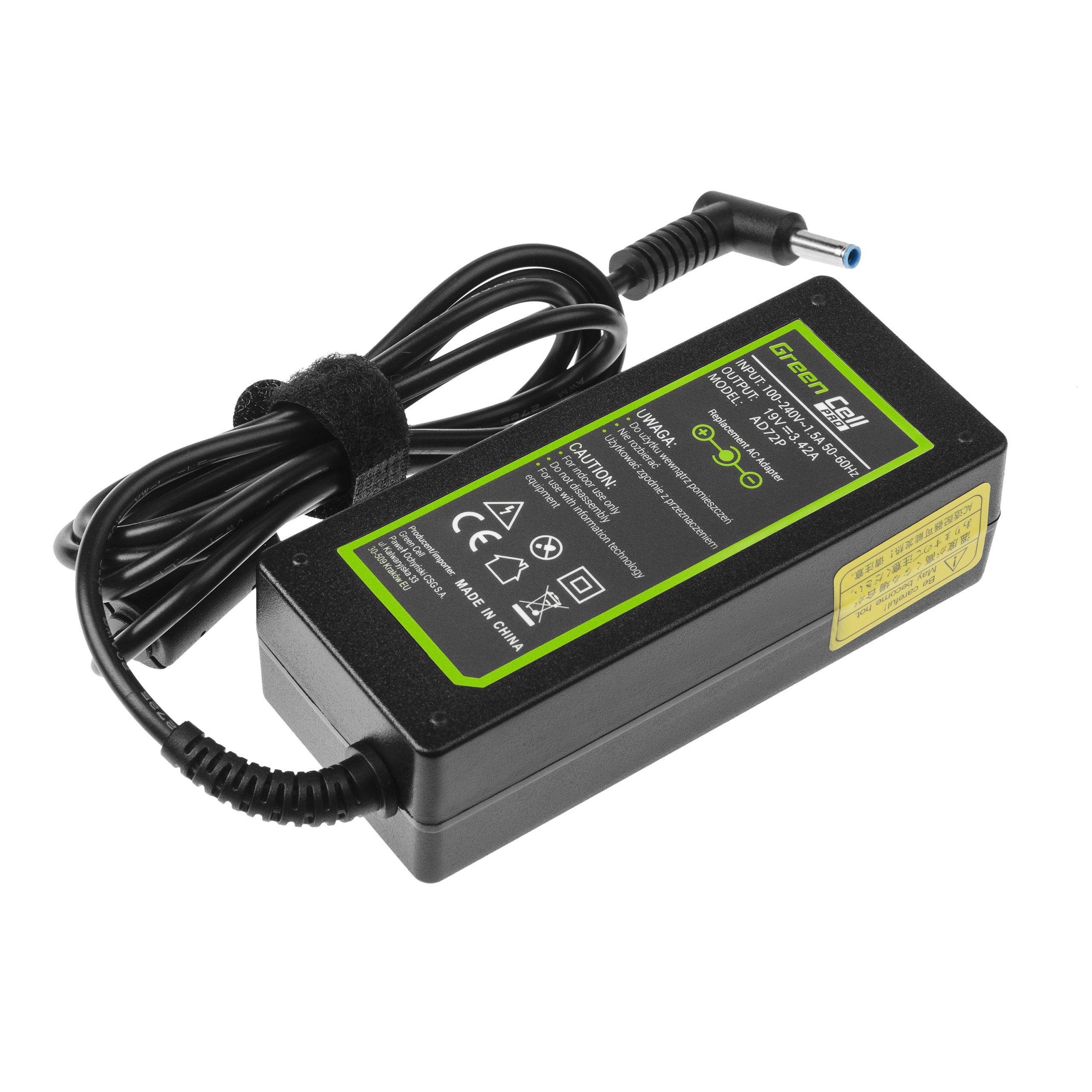 Green Cell PRO lader / AC Adapter til 19V 3.42A 65W AsusPro BU400 BU400A