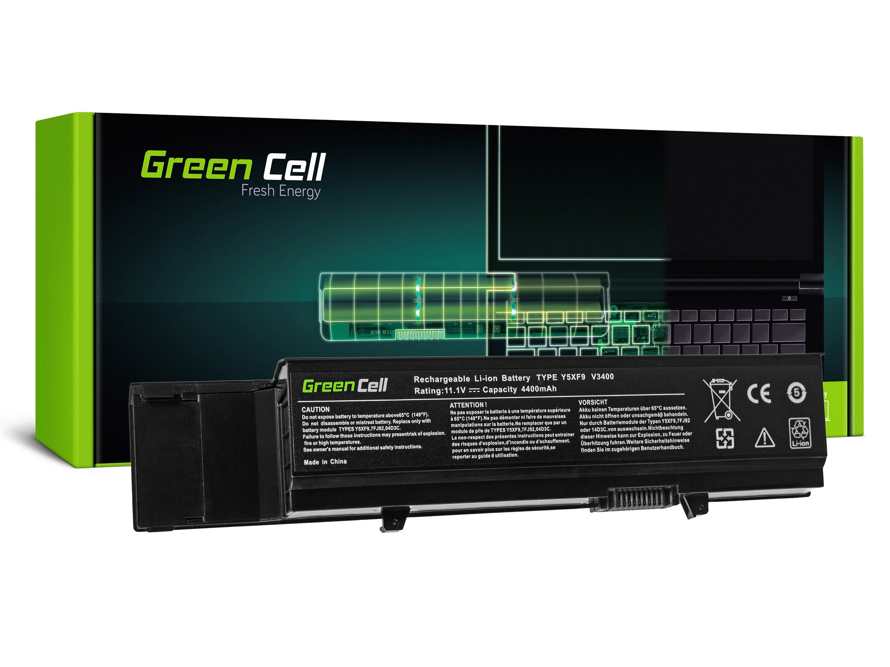 Green Cell laptop batteri til Dell Vostro 3400 3500 3700 Precision M40 M50