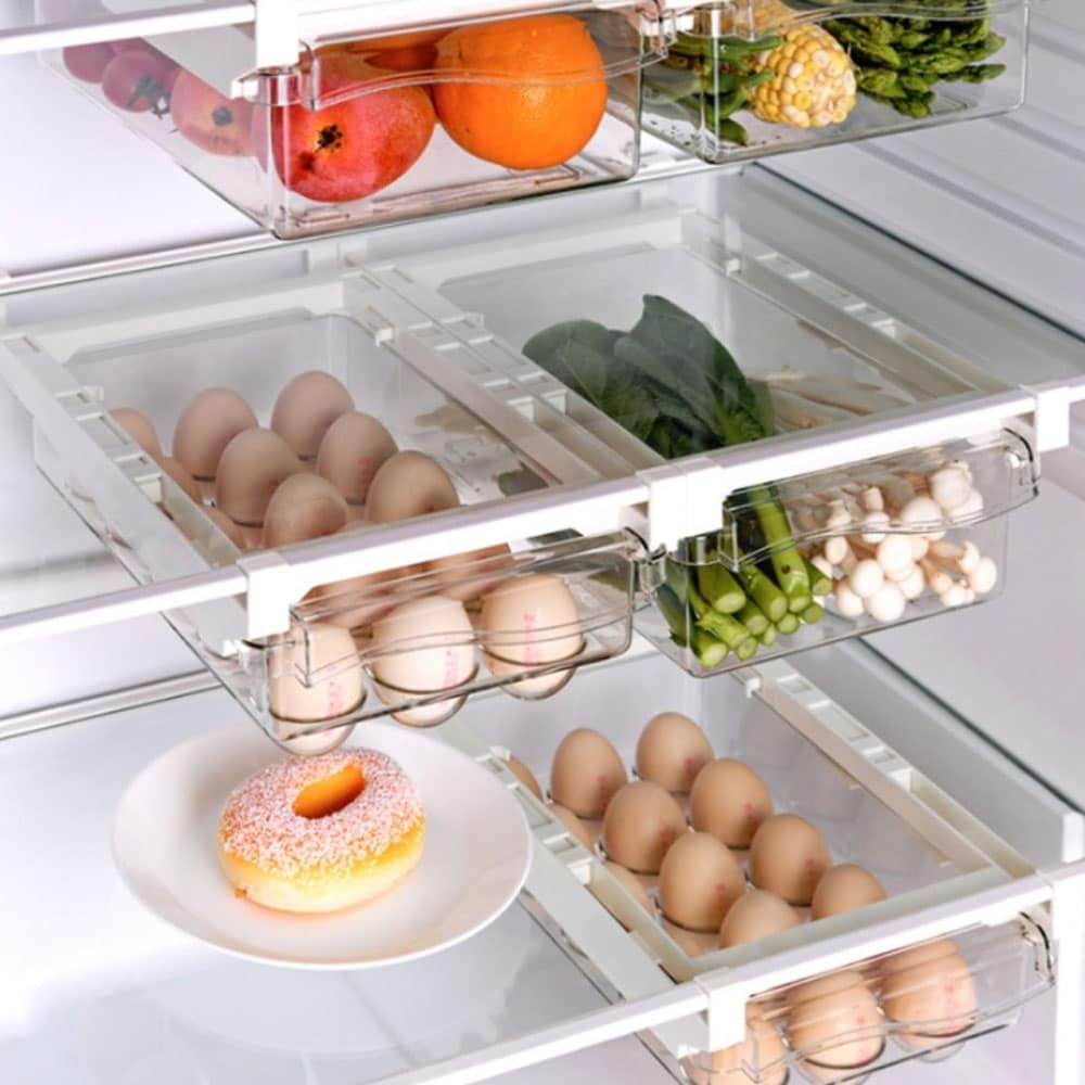 Eggbeholder til kjøleskapet med feste 30x20x9,5cm