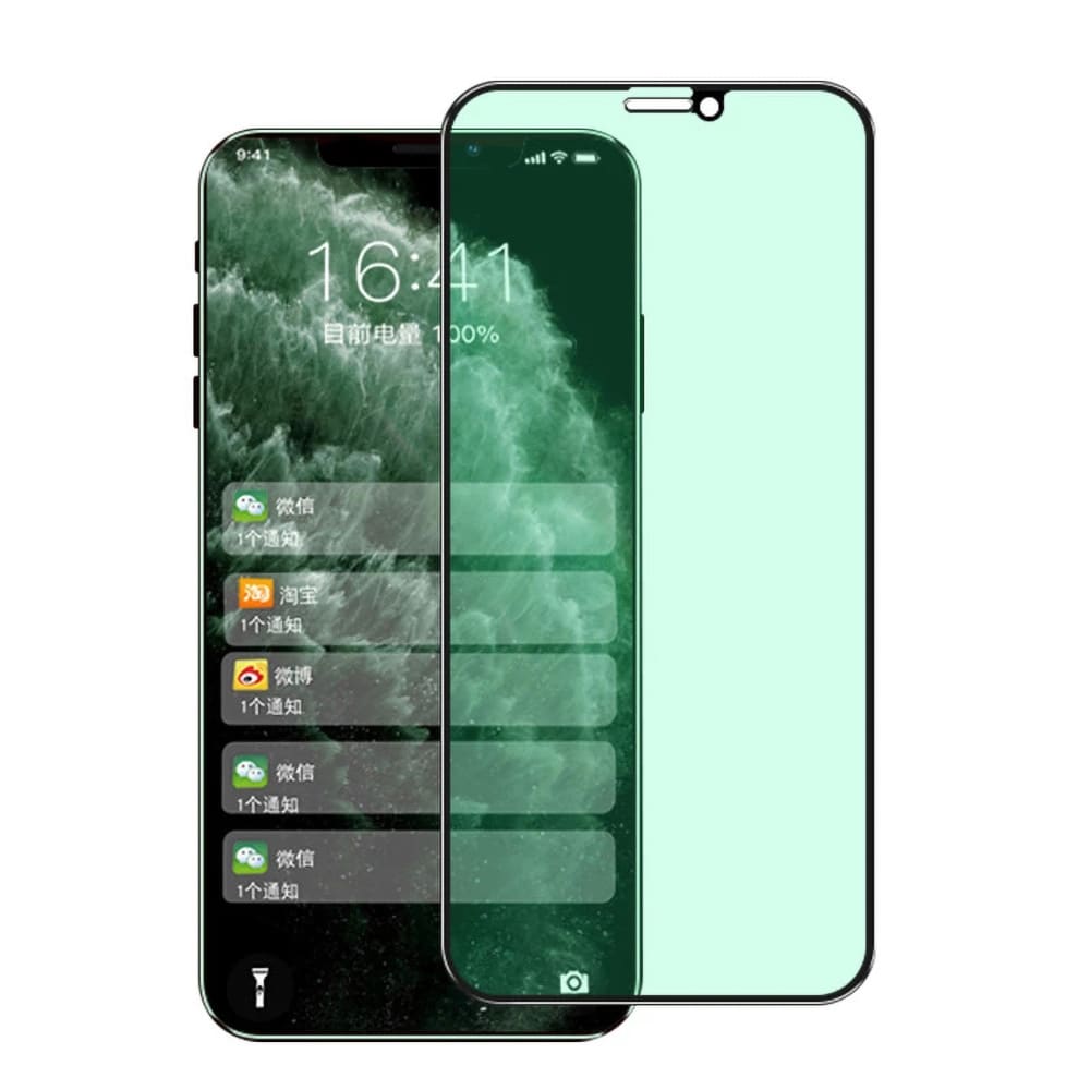 Temperert Skjermbeskyttelse Grønt Lys / Svart ramme iPhone 11 pro