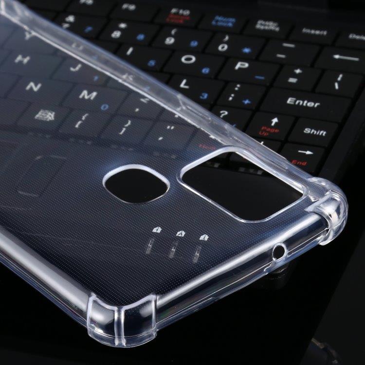 Gjennomsiktig deksel med utstikkende kanter til Samsung Galaxy A21s