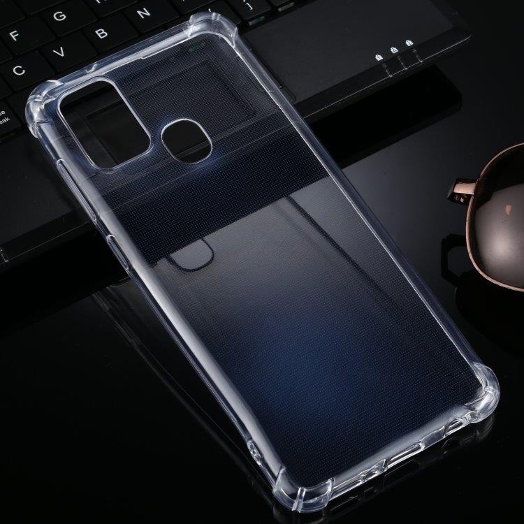 Gjennomsiktig deksel med utstikkende kanter til Samsung Galaxy A21s