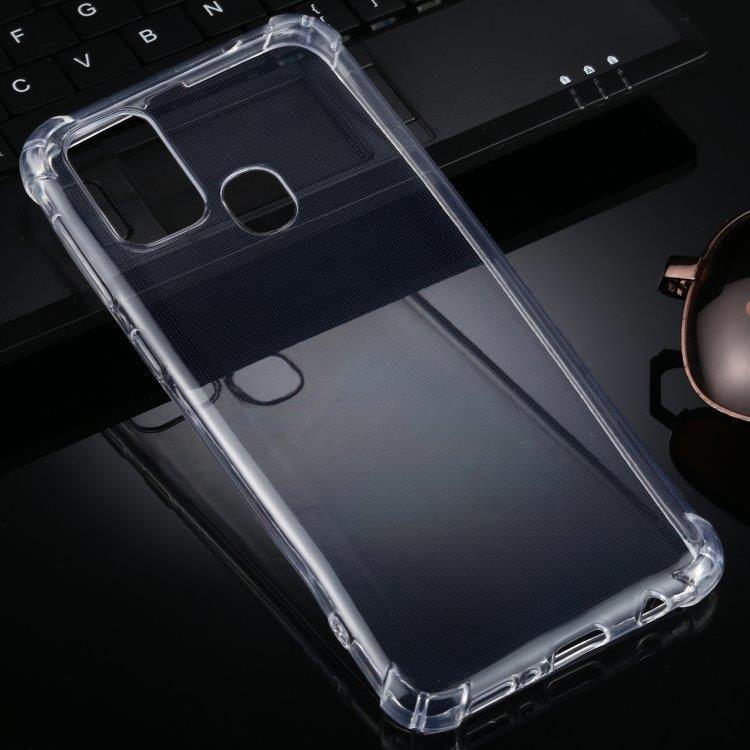 Gjennomsiktig deksel med utstikkende kanter til Samsung Galaxy M31