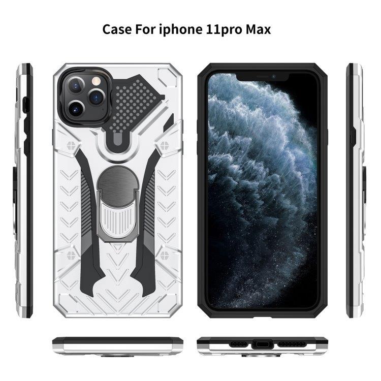 Armor Knight beskyttelsedeksel med roterende støtte til iPhone 11 Pro Max - Silver