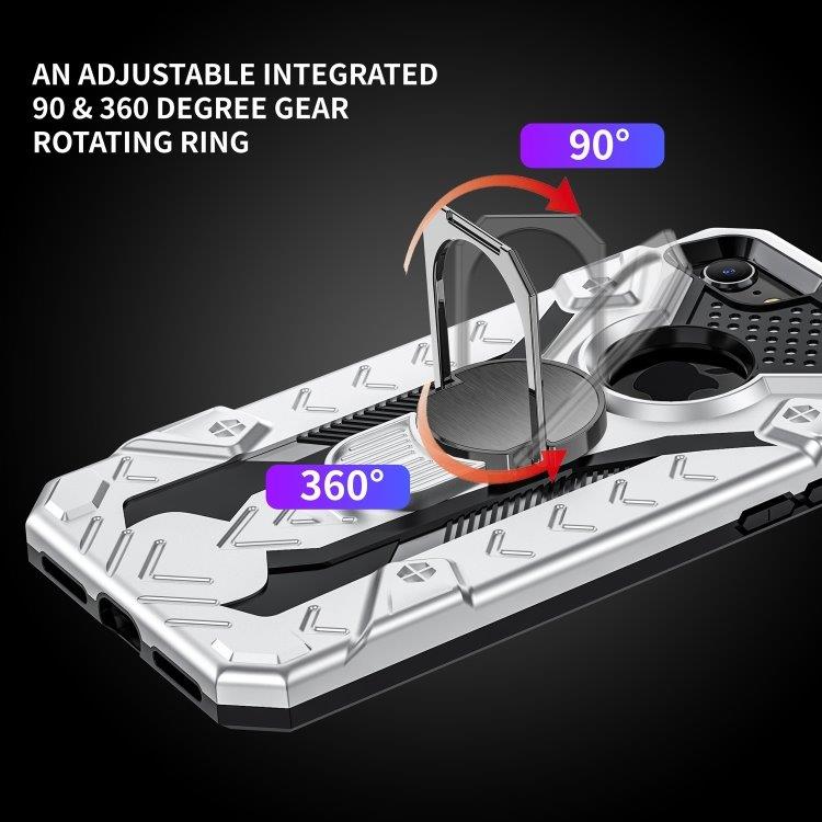 Armor Knight beskyttelsedeksel med roterende støtte til iPhone SE 2020 / 8 / 7 - Silver