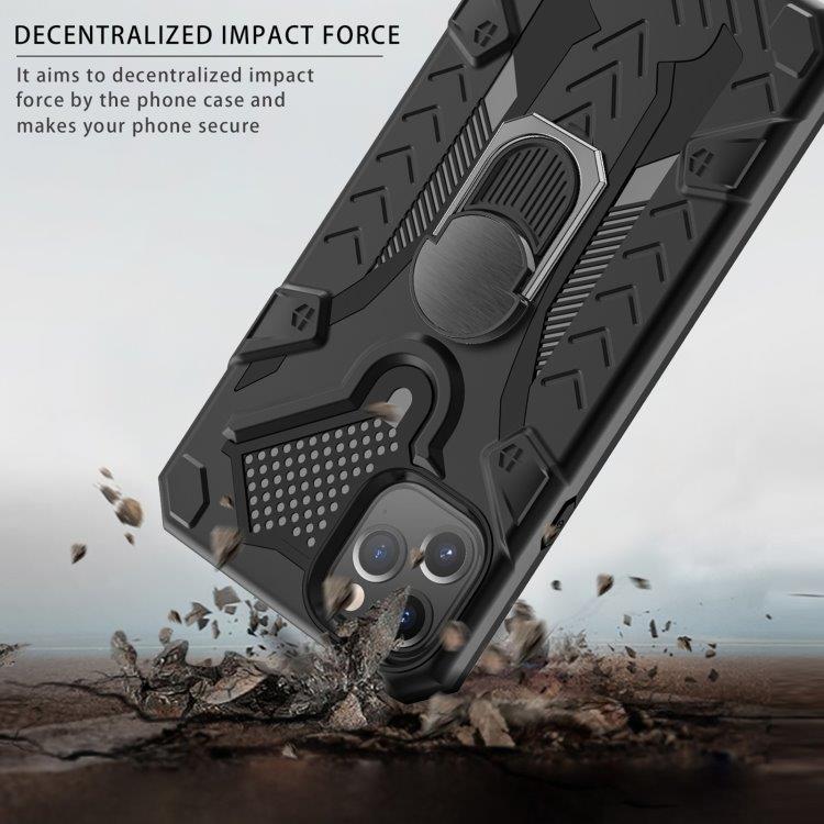 Armor Knight beskyttelsedeksel med roterende støtte til iPhone 11 Pro - Svart