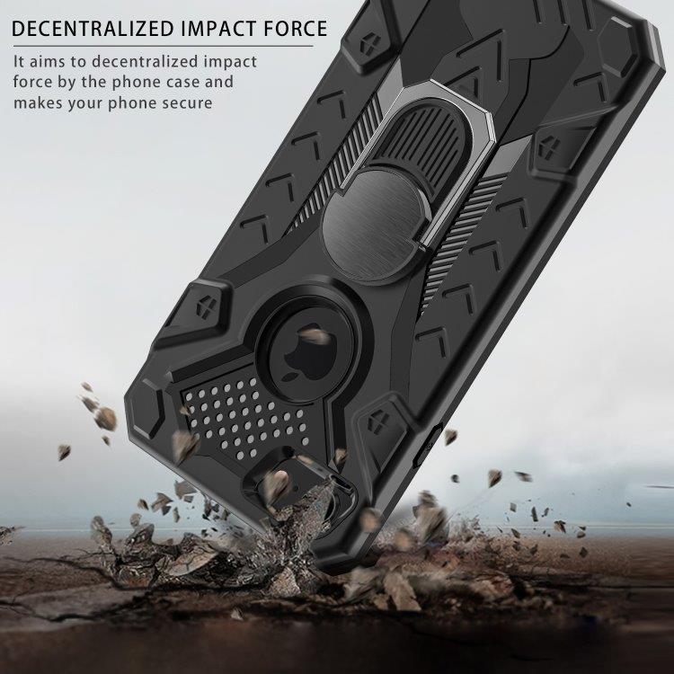 Armor Knight beskyttelsedeksel med roterende støtte til iPhone SE 2020 / 8 / 7 - Svart