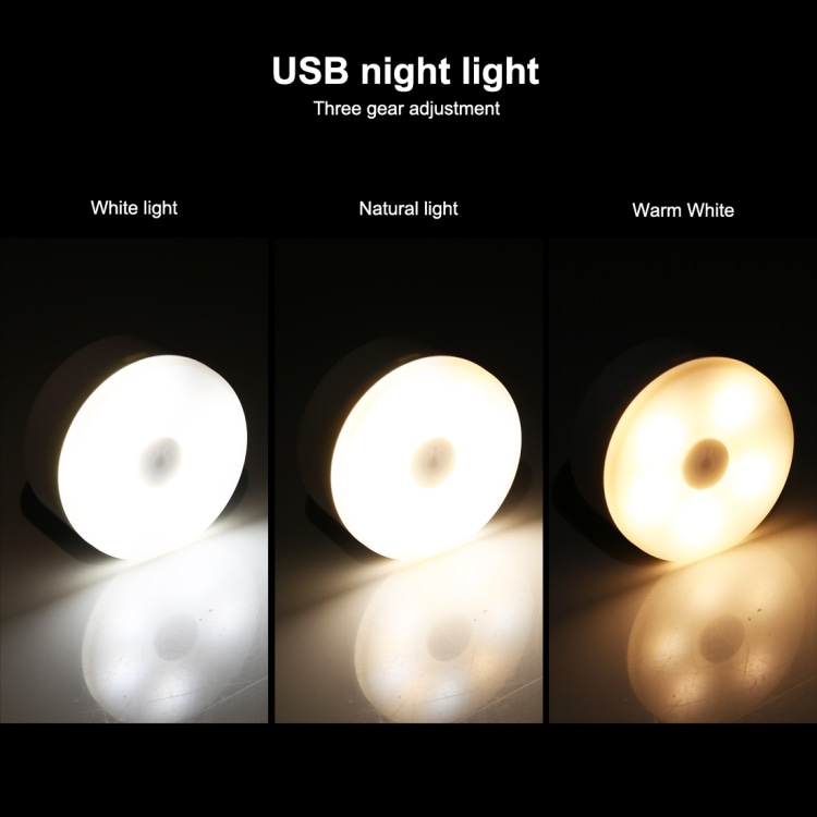 LED nattlampe med 3 fargetrinn