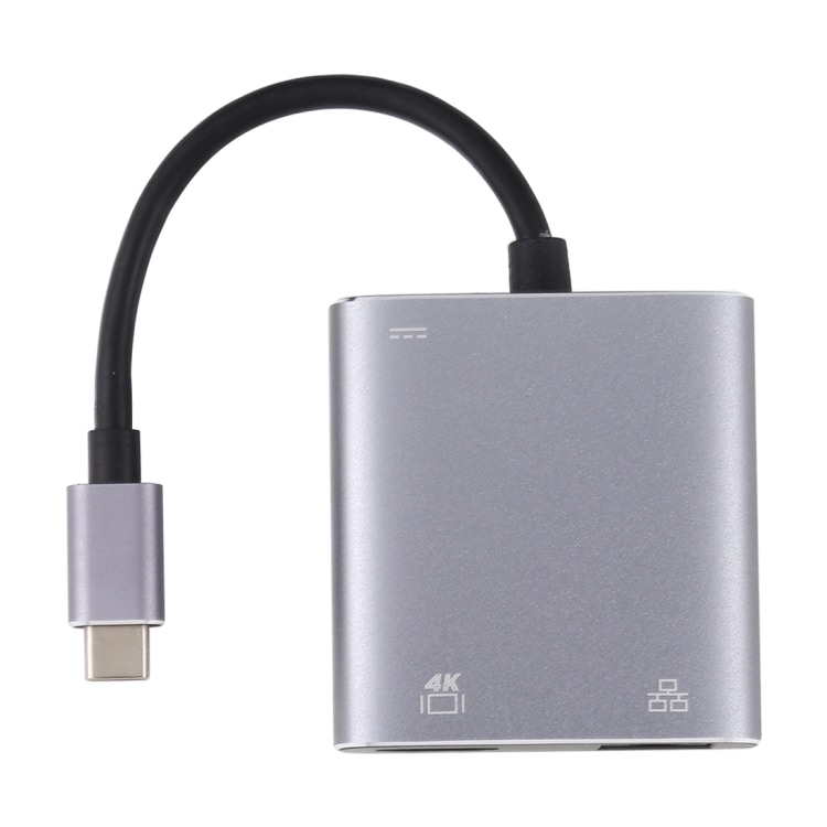 USB Type-C til HDMI / RJ45 Adapter
