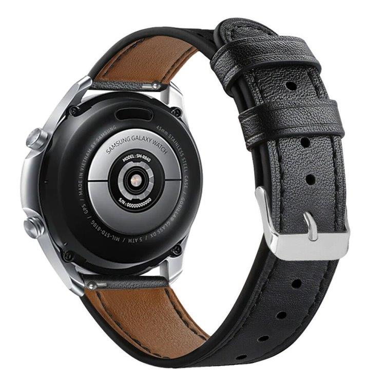 Armbånd i kunstlær til Galaxy Watch 3 45mm - Svart