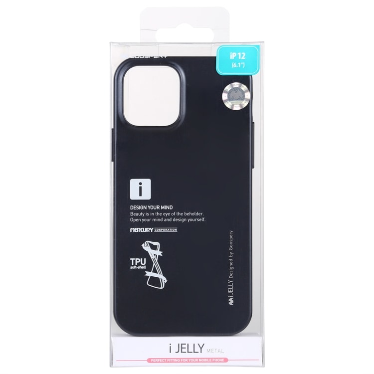 i-Jelly slagbeskyttelse til iPhone 12 / 12 Pro - Svart