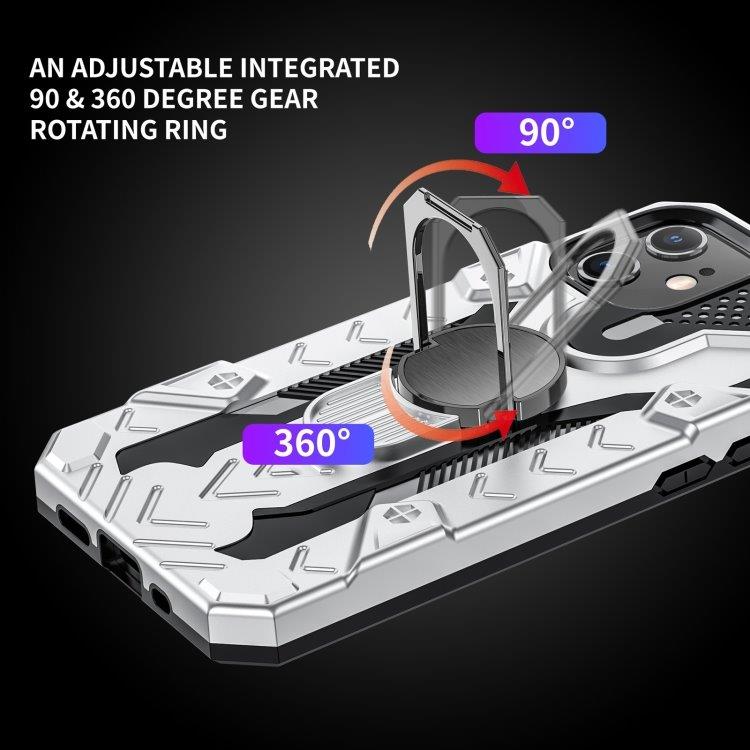 Iron Knight beskyttelsedeksel med roterende støtte til iPhone 12 Mini - Sølv
