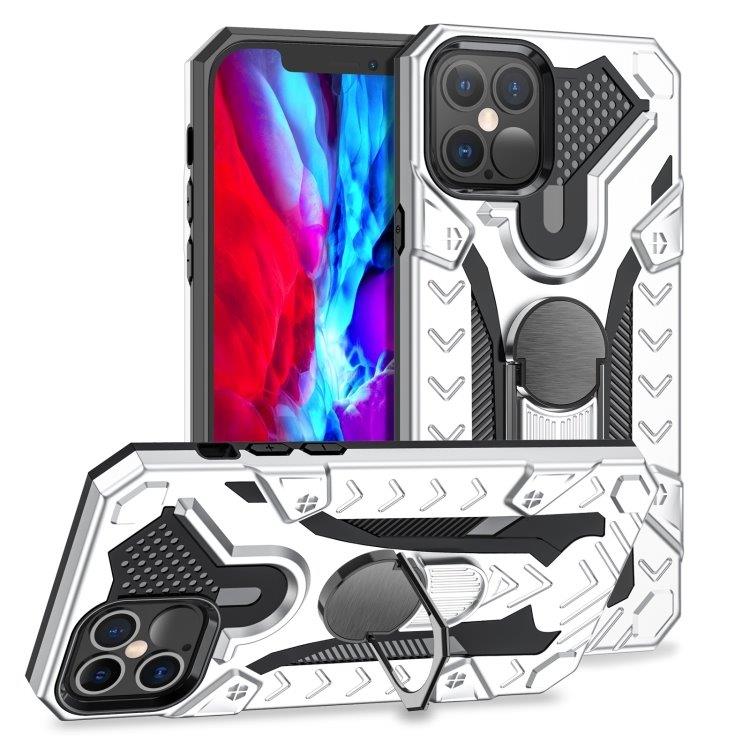 Iron Knight beskyttelsedeksel med roterende støtte til iPhone 12 Pro Max - Sølv