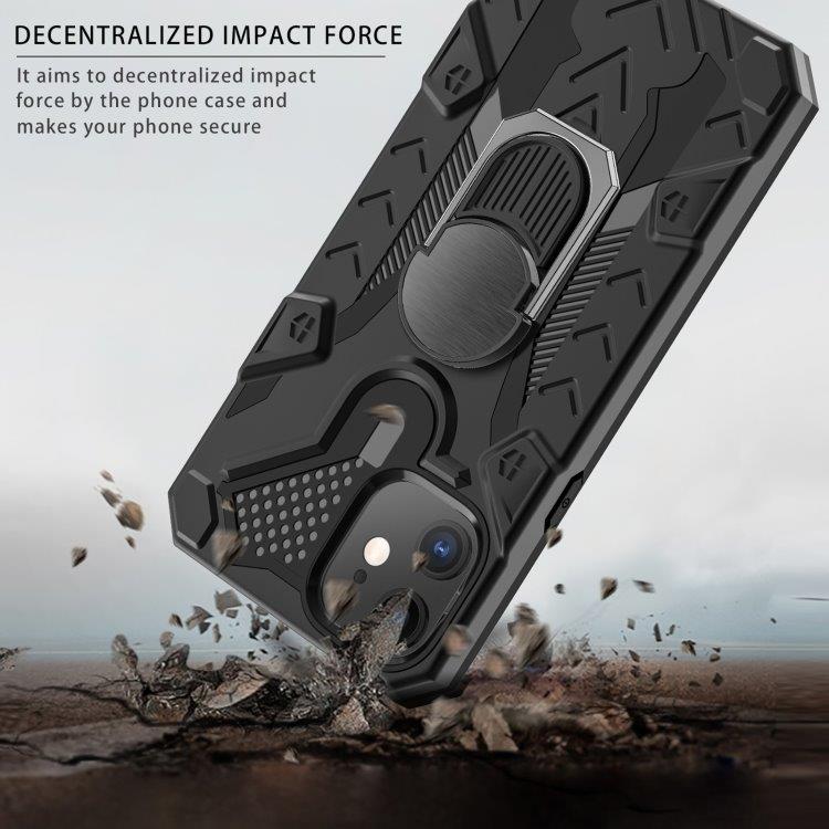 Iron Knight beskyttelsedeksel med roterende støtte til iPhone 12 Mini - Svart