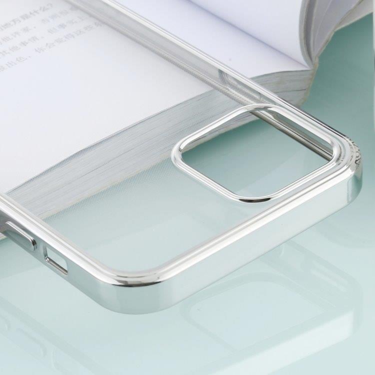 Ultratynt gjennomsiktig mobildeksel med sølvkanter til iPhone 12 Mini