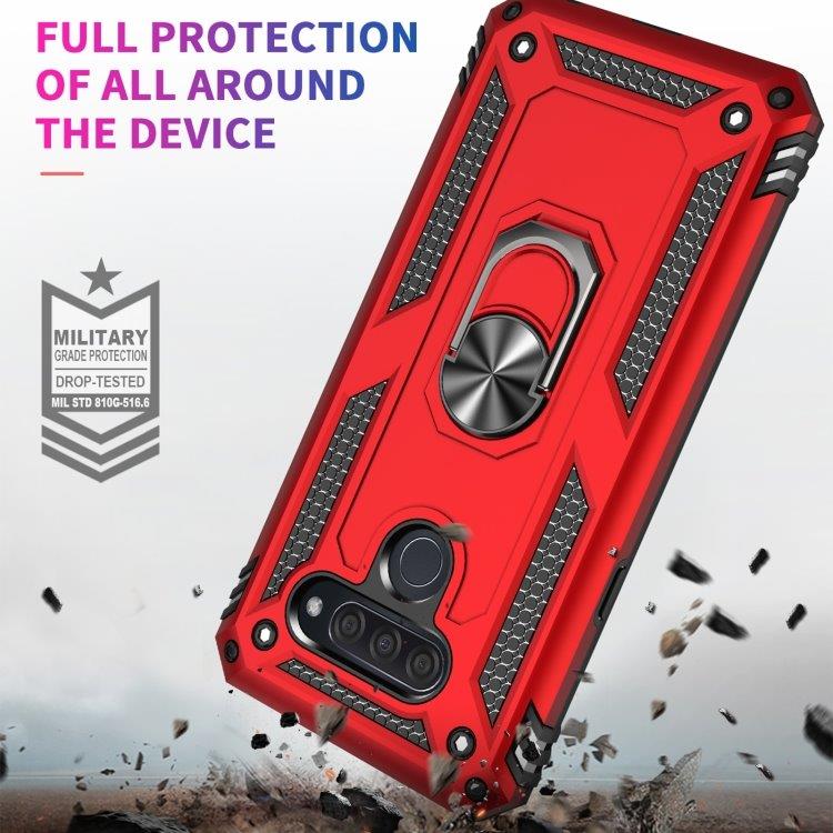 Beskyttende mobildeksel med roterende og foldbart stativ til LG K50 & Q60
