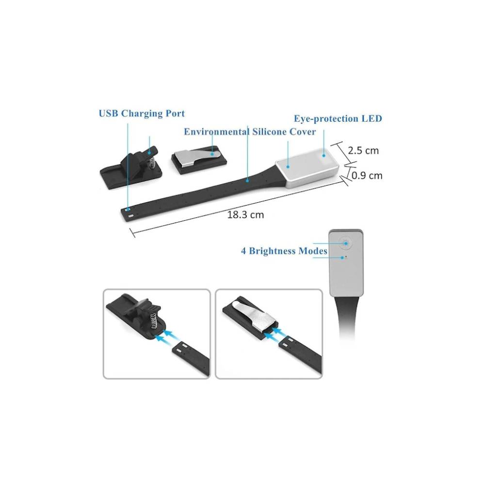 LED Leselampe med bokklype
