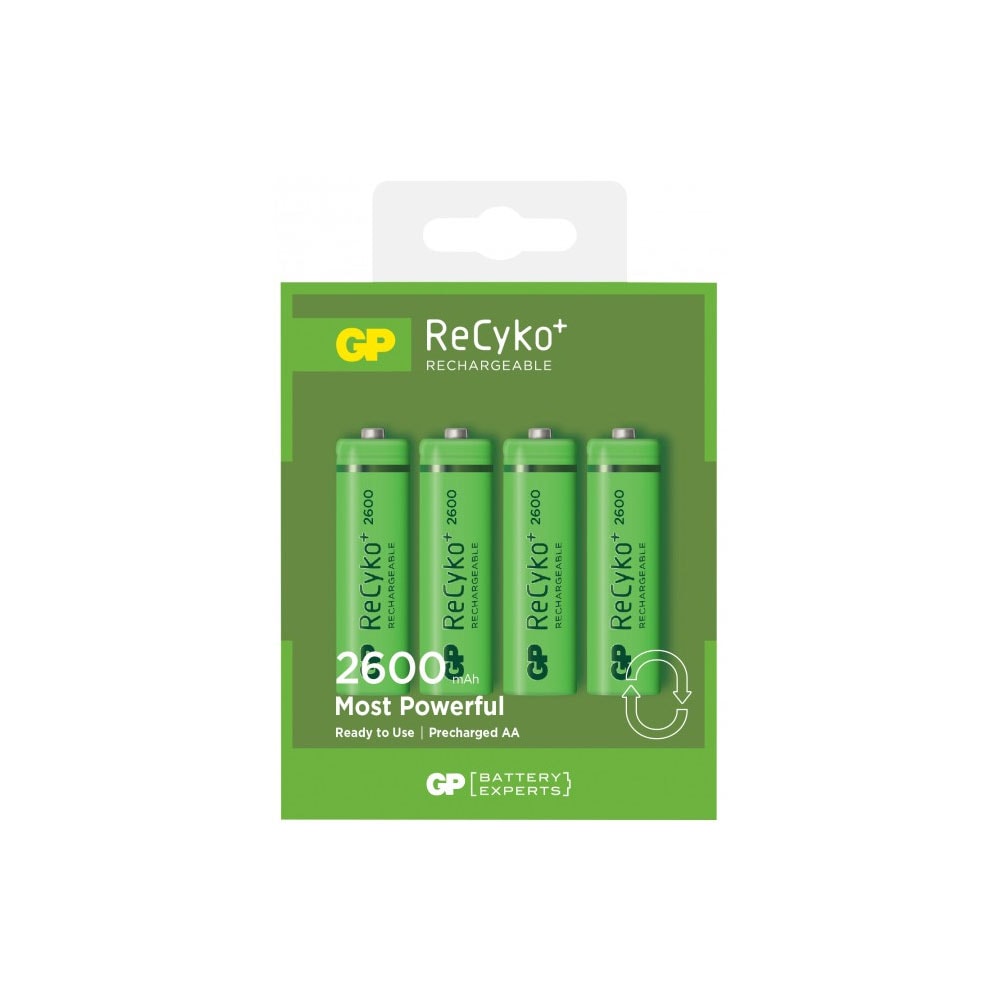 GP ReCyko AA-Batterier 2600mAh 4-pk